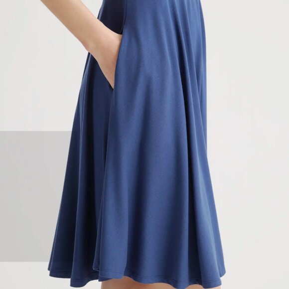 Tencel Jersey Fit & Flare Mini Dress Navy S - Picture 4 of 4